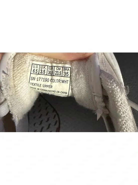Skechers White Low-Top Textile Sneakers with Subtle Cream Details - Picture 3 of 5